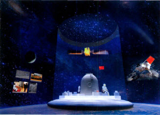 拟在国博展出的基本陈列大型实物:载人航天“神五”返回、航天服及景观