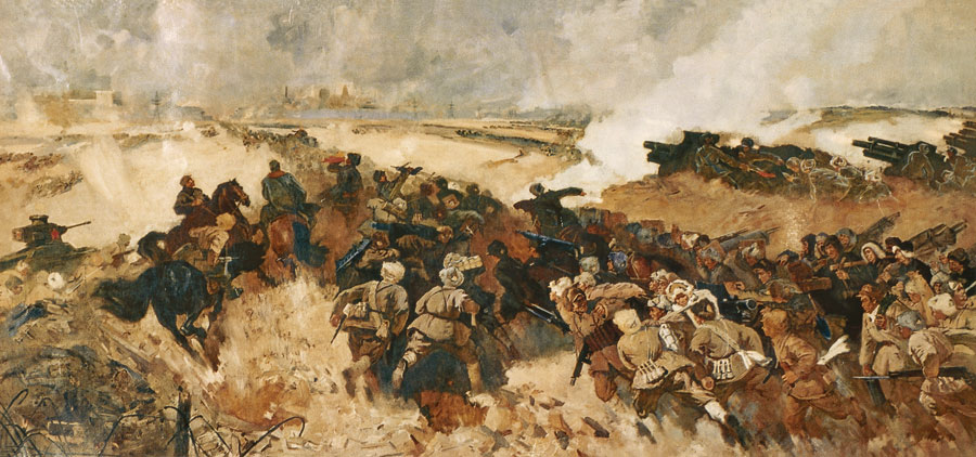 攻克锦州 150×310cm,布面油画,1961年 中国国家博物馆藏