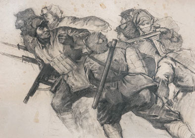 其中《攻克锦州》,《平型关大捷》,《西藏写生》等系列作品