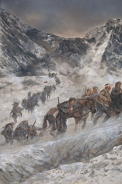 飞渡泸定桥 翻越雪山