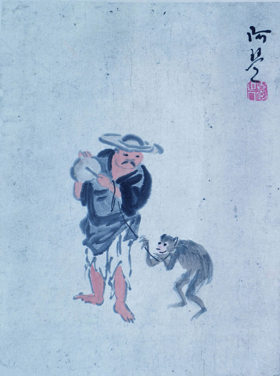 清·苏六朋《沐猴图》