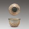 Glass Cup with Net Pattern
