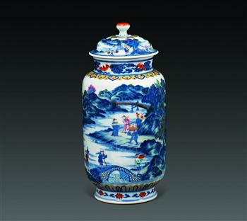 斗彩进宝图壮罐