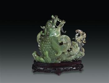 玉鱼龙形花插