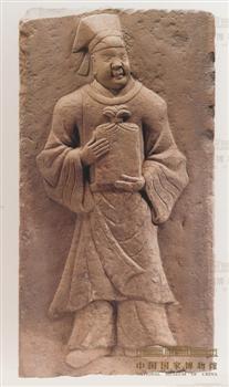 浮雕捧印文官石刻