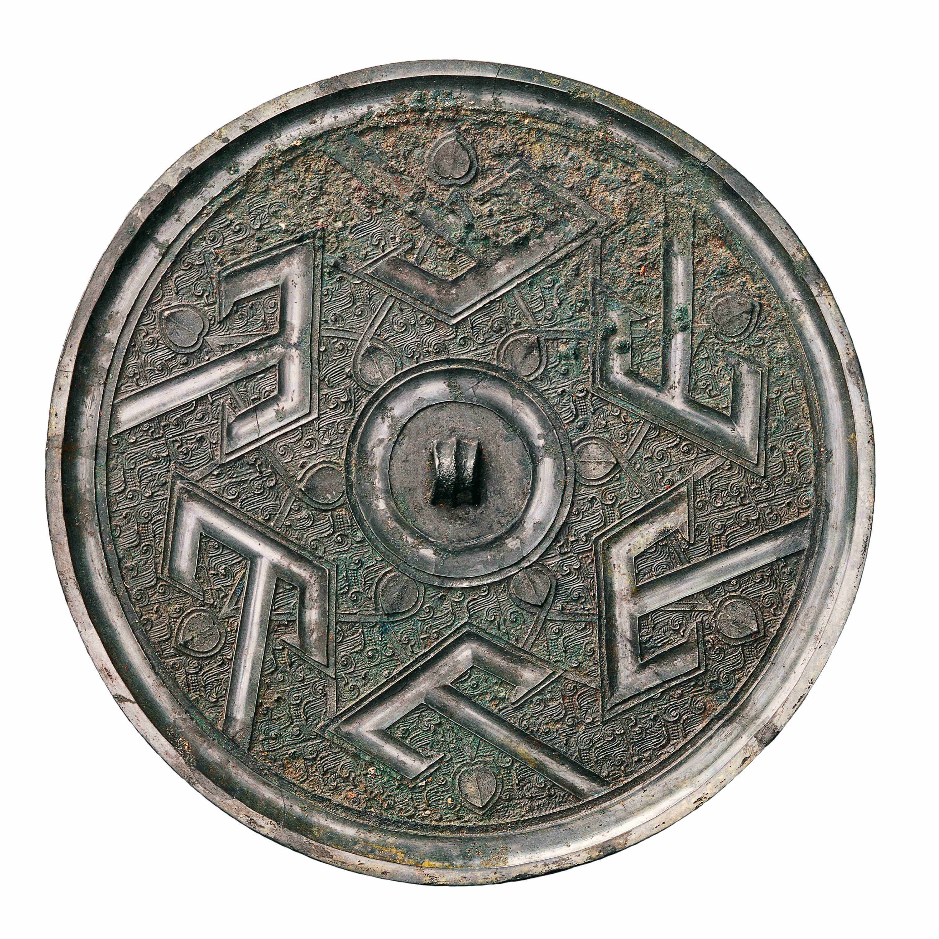 中国　銅鏡　山字紋　送料込み250612 中国 銅鏡 山字紋 送料込み250612