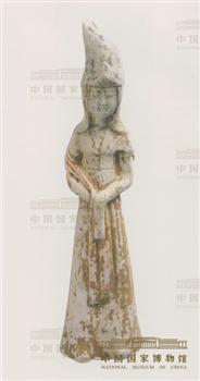 彩绘风帽女陶俑