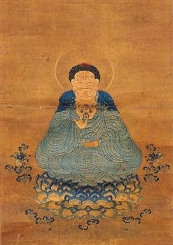 彩绣释迦像轴