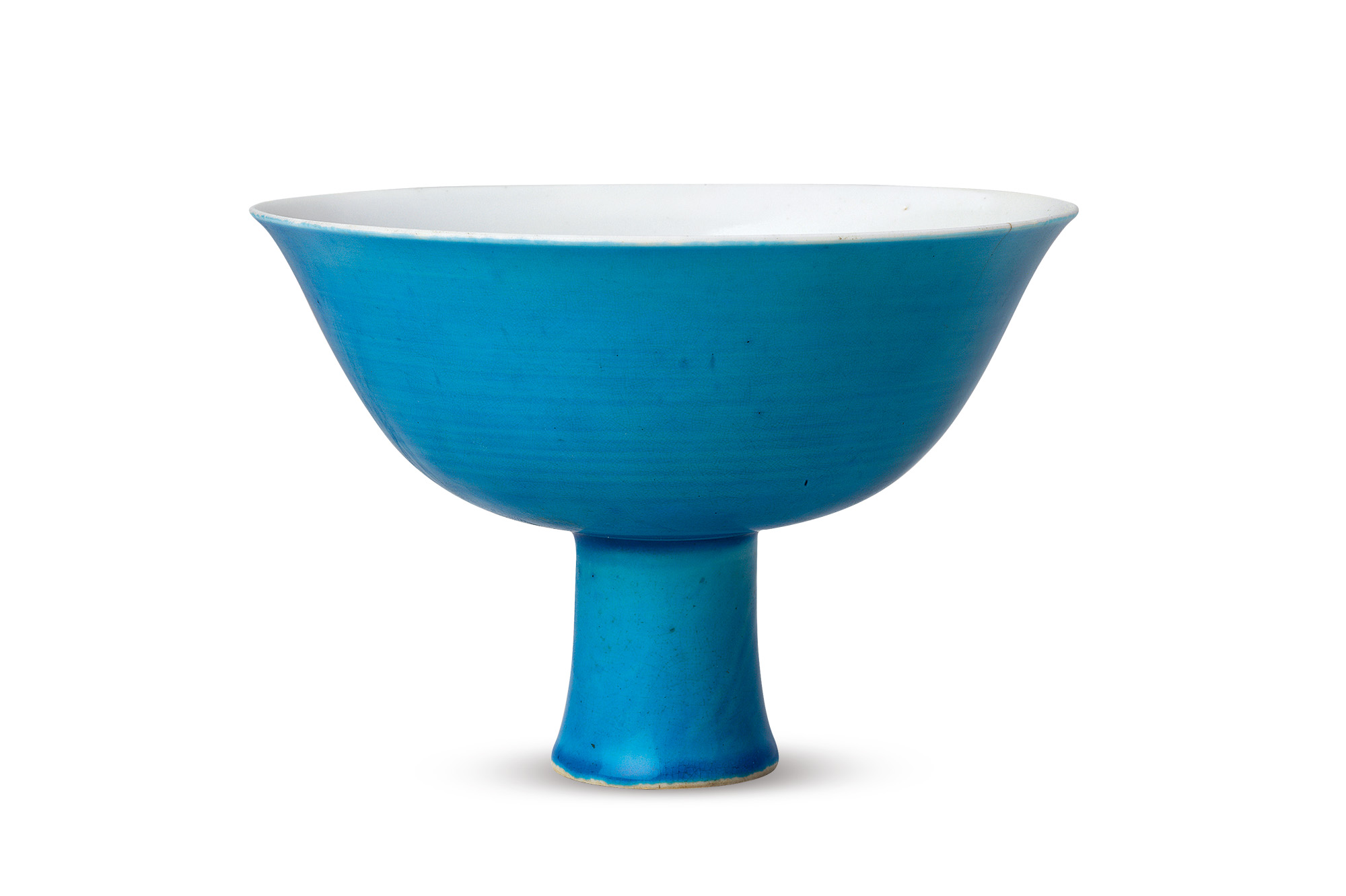 孔雀绿釉高足碗