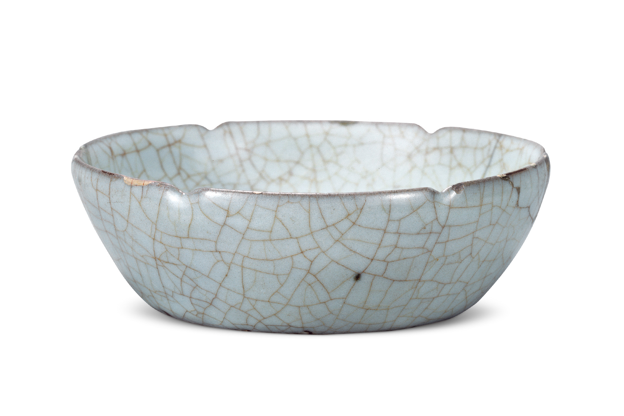 官窑粉青釉葵口洗