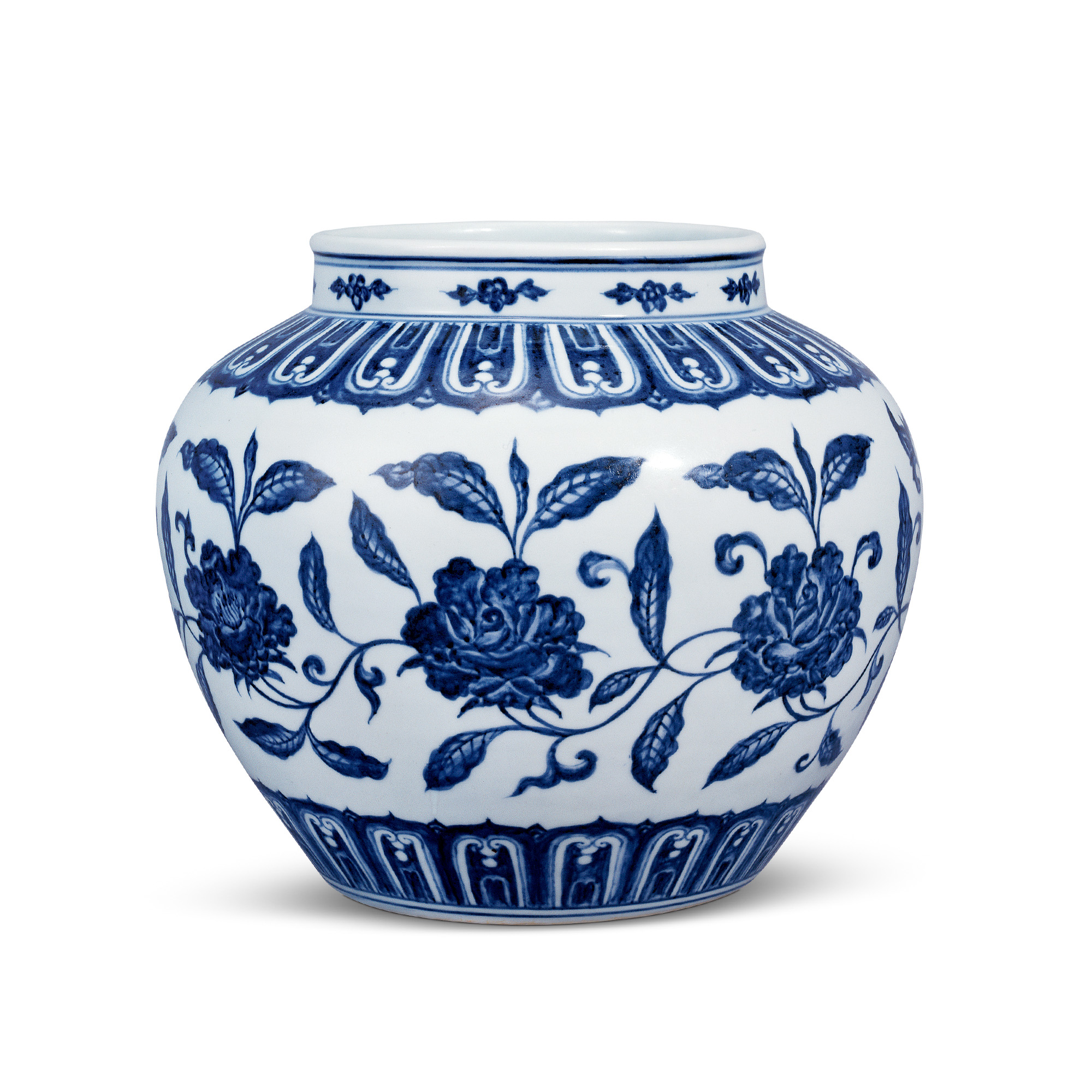 中国美術 青花 纏枝花紋 水注 瓶 中華民国(A884) 青花缠枝莲双环耳宝月瓶- 故宫博物院