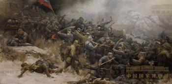 大刀向鬼子们的头上砍去油画