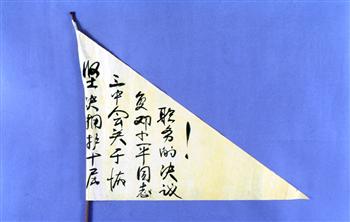 首都群众集会游行拥护中共十届三中全会决议使用的标语旗