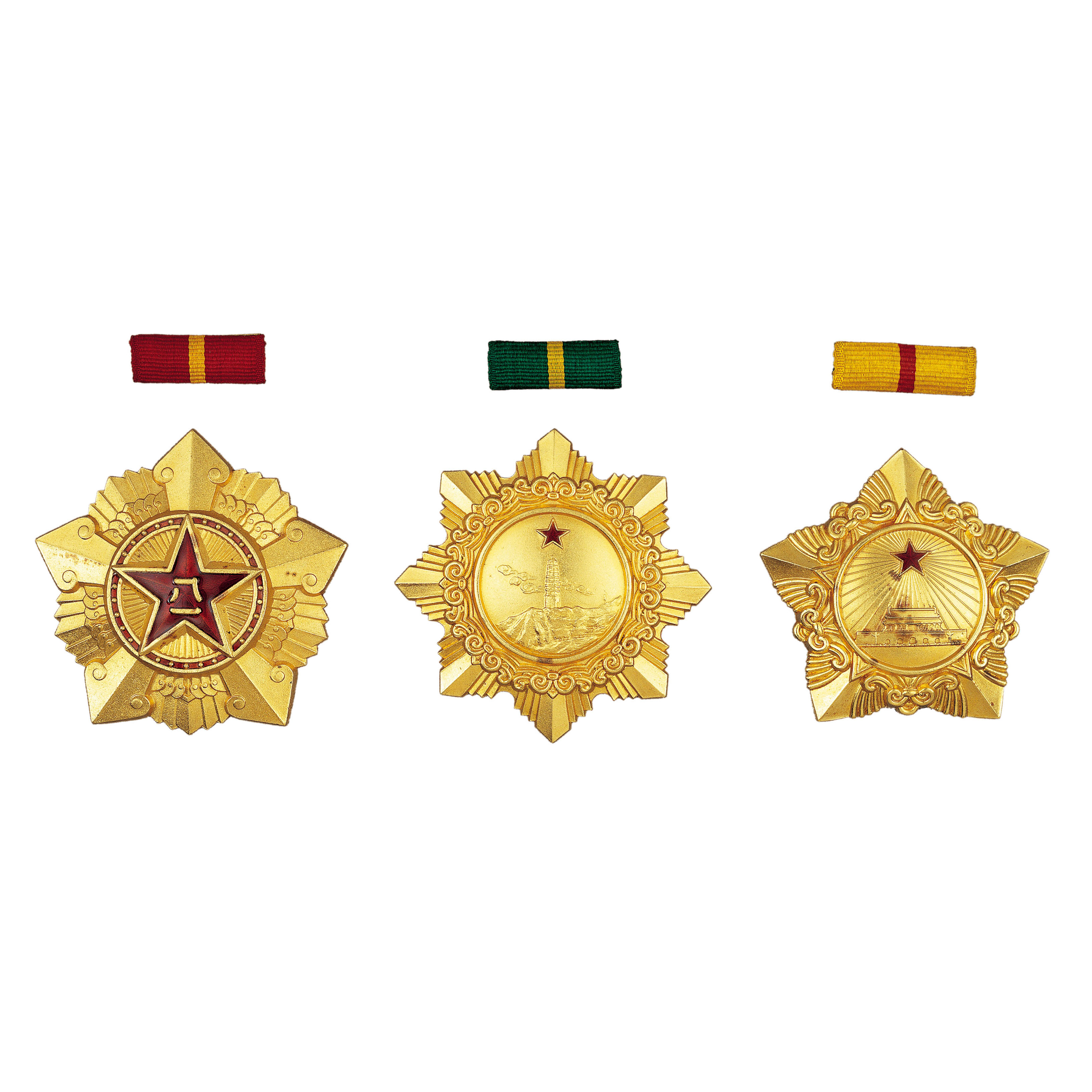 朱德的“ 一级八一勋章”“ 一级独立自由勋章”“一级解放勋章”