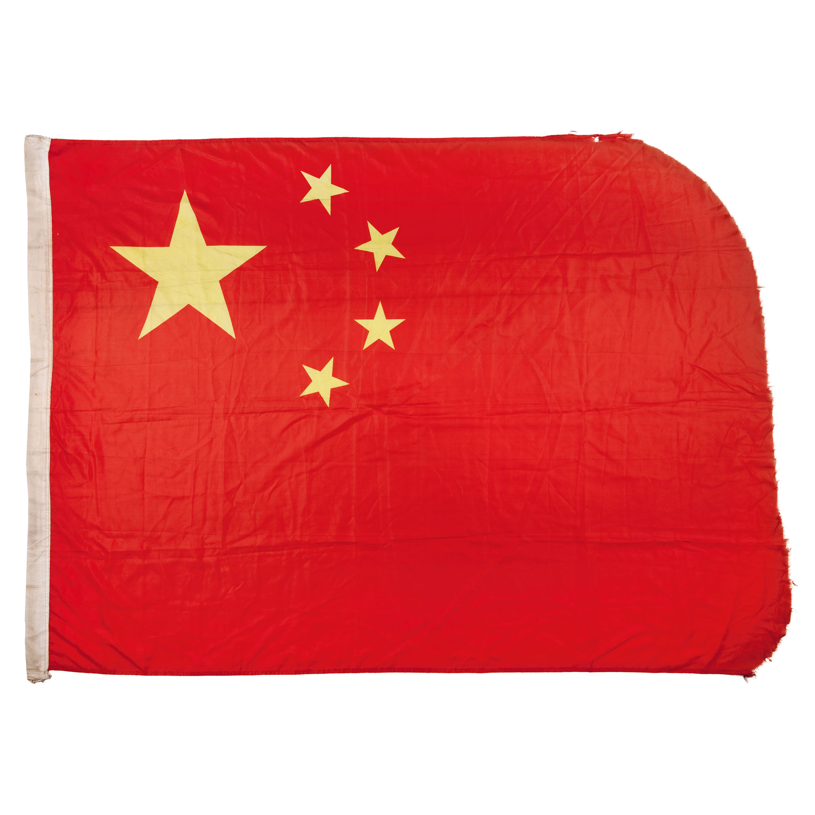 王继才夫妇在江苏省开山岛守岛时升的国旗