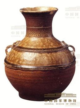 波纹双系青釉硬陶壶