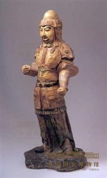 彩绘釉陶武官俑