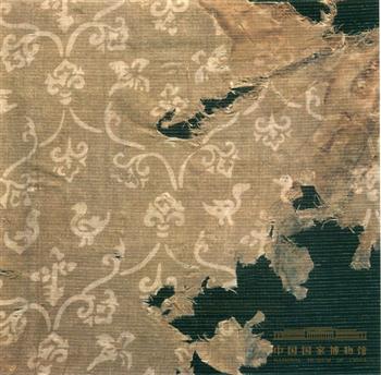 棕色地印花绢