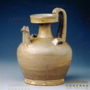 鸡首龙柄青瓷壶