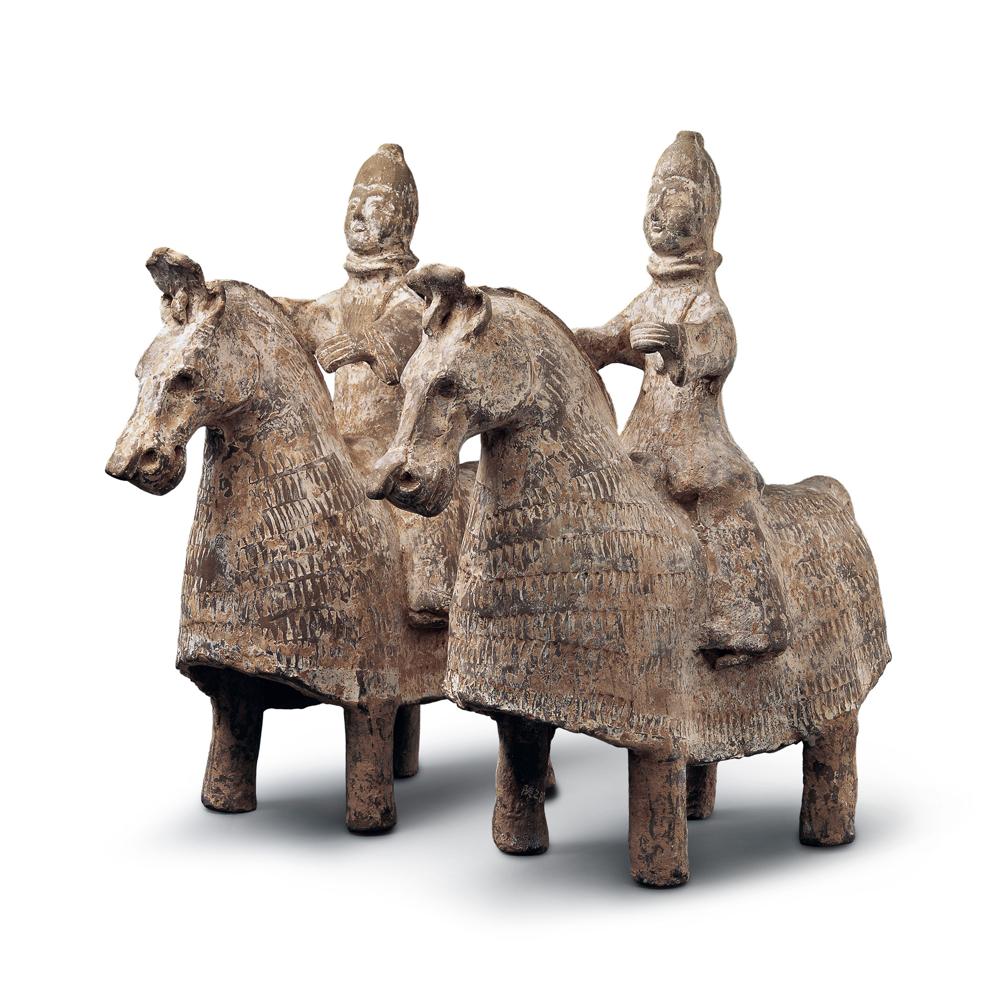 希少 数寄者放出品 宋時代 騎馬 中国美術 発掘品 古美術 中国古玩 兵馬俑 副葬品の騎馬人物俑, 中国, 漢時代 紀元前3世紀-紀元前1世紀. | olim