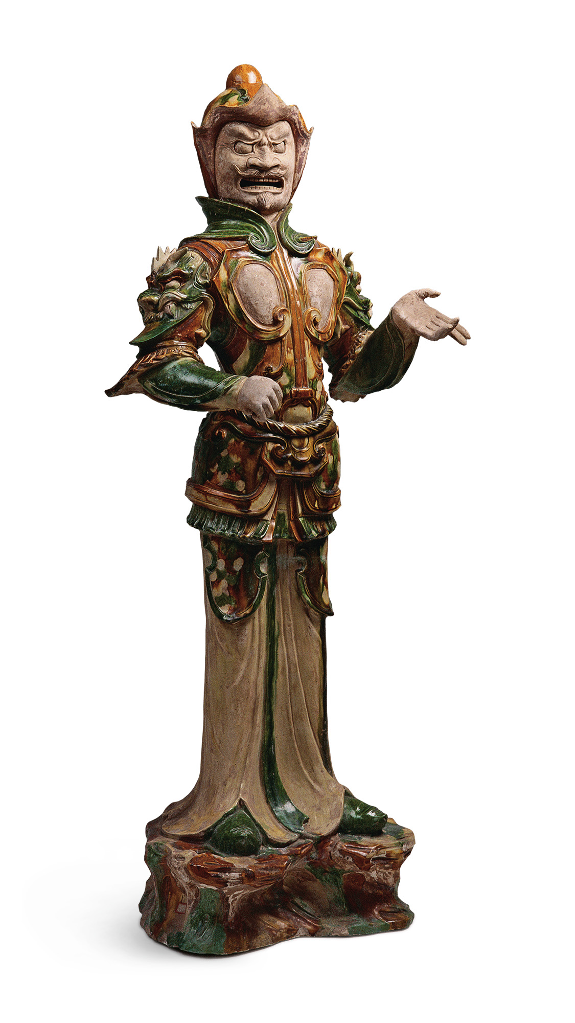 三彩釉陶武士俑