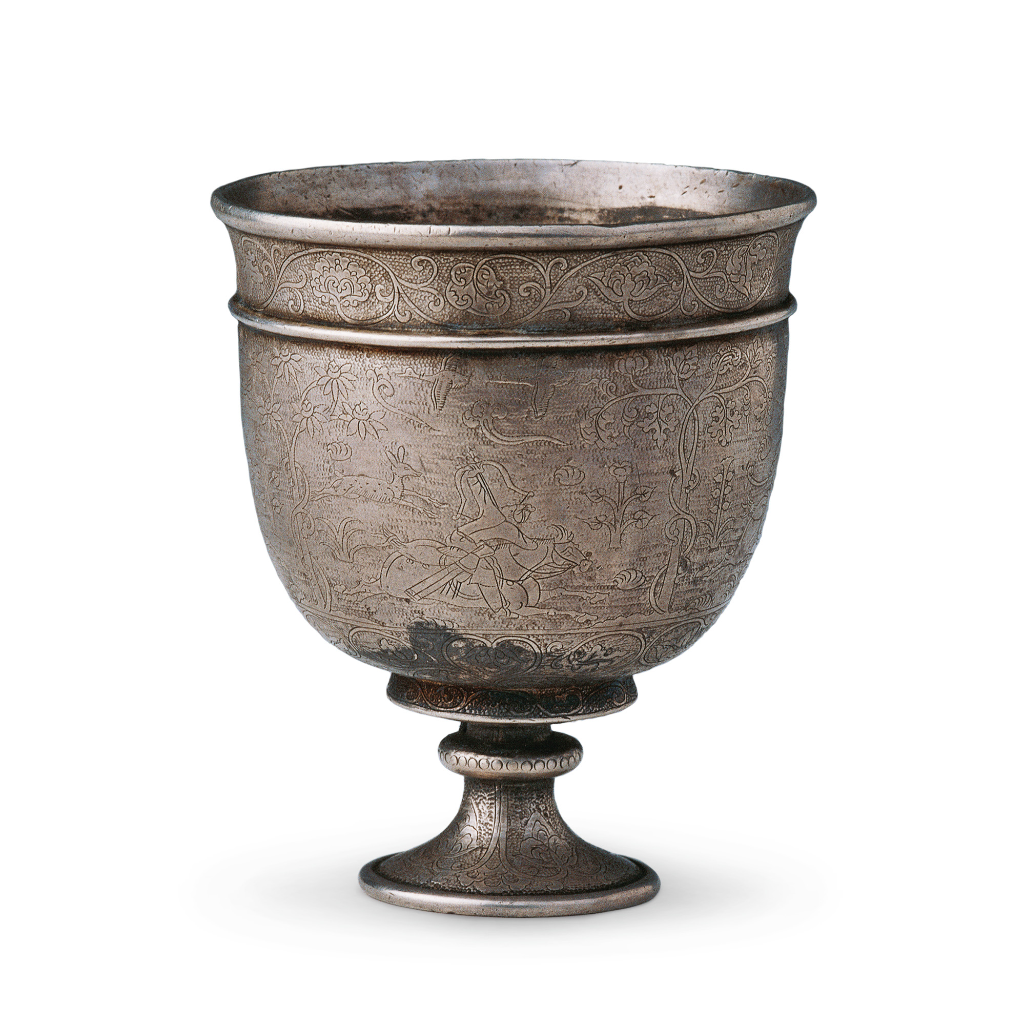 狩猎纹高足银杯