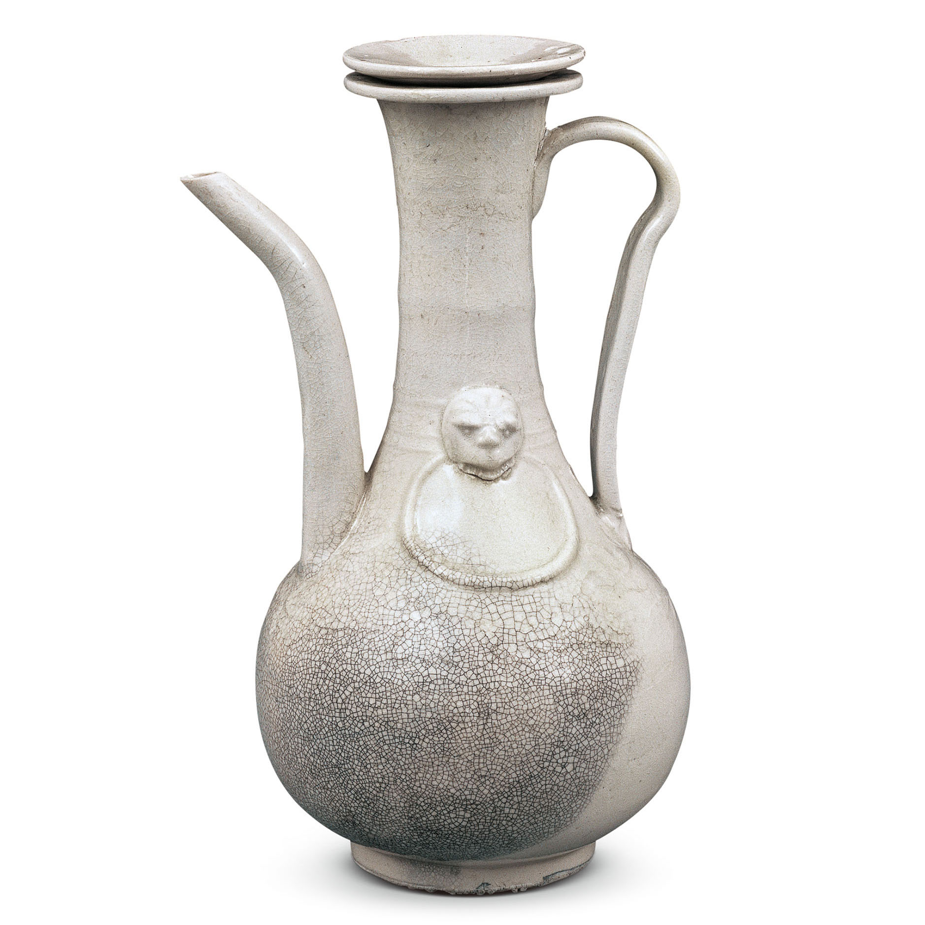 唐時代 骨董品、中国唐白釉 大壶 陶芸 水注执壶 古美術品 【大盈铭 