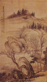 《仿梅道人山水图轴》